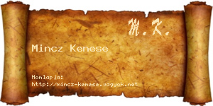 Mincz Kenese névjegykártya